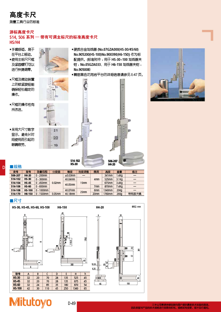 514 506系列硬質(zhì)合金劃線器游標(biāo)刻度高度卡尺 H4-20詳情.jpg